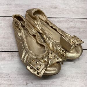 Corso Como Ballasox Gold Ballet Flats Shoes Size 6 Travel Flight Airplane